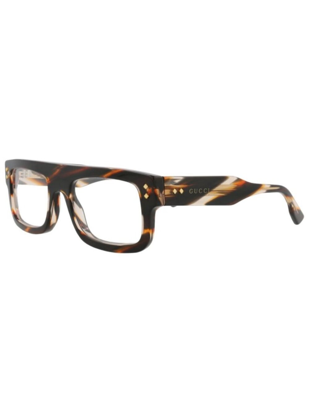 New Gucci Mens Square/Rectangle Havana Havana Transparent Fashion Designer Eyegl